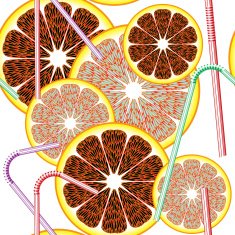 Seamless pattern citrus fruit