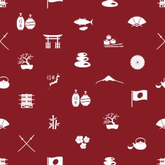 Japanese icons seamless pattern eps10 N2