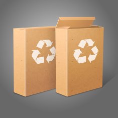 Two realistic blank craft paper packages for cornflakes muesli cereals N2