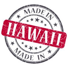 made in Hawaii red round grunge isolated stamp N2