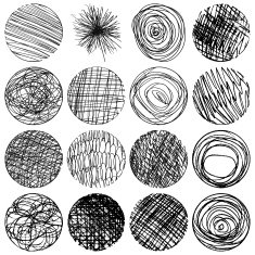 Vector set of hand drawn circles Textures sketch N2 free image download