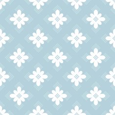 Blue flower dots seamless pattern N2