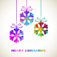 Christmas card with snowflakes decoration