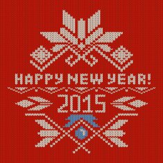 Knitted New Year Illustration