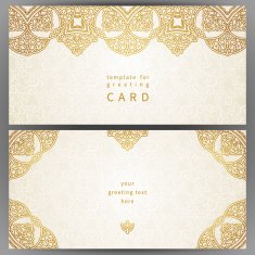 Vintage ornate cards in oriental style N57