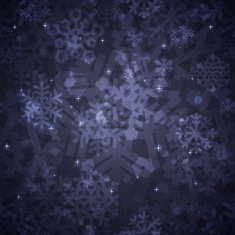 Shiny Dark Snowflakes Seamless Pattern for Christmas Design