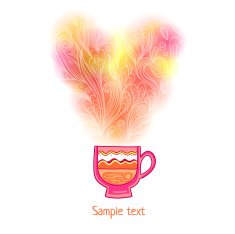 Curly and steamy tea party cup N3