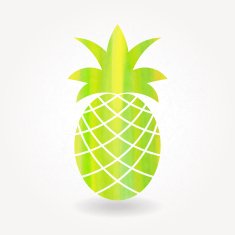 Green watercolor pineapple icon N2