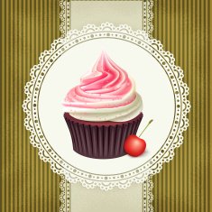 Vintage background with cupcake N3