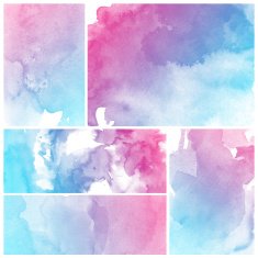 Set of Colorful water color painting background N513