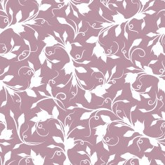 Seamless white floral pattern on purple Vector illustration N2
