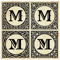 Old Paper with Decorative Letter M N2