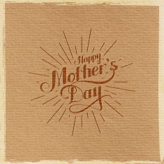 Happy Mothers Day retro label with light rays N5