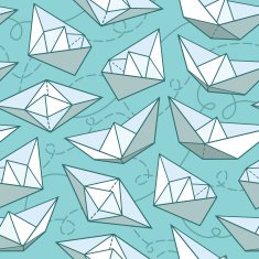 Vector pattern with paper ships N8