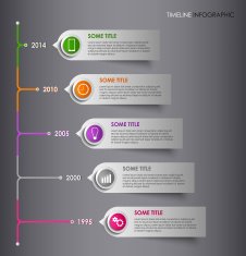 Time line info graphic colored striped template N2