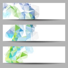 Set of banners with abstract triangles N32