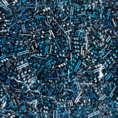 Blue music background with musical notes and old grunge texture