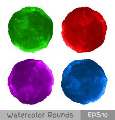 Set of Colorful watercolor circular backgrounds