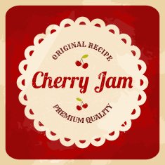 Retro Cherry Jam Label
