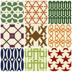 Retro different vector seamless patterns N10