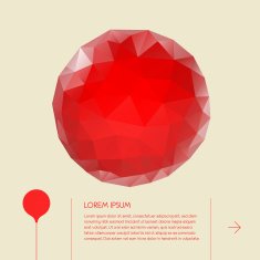 Polygonal round red button N2