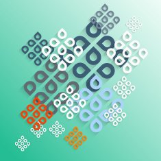 abstract colorful floral pattern with blue background N2