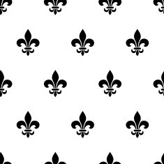 Fleur-de-lis black and white seamless pattern Vector illustration N2