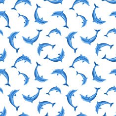 Seamless pattern with dolphins Vector illustration N2