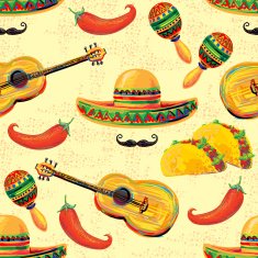 Mexican seamless music pattern N2