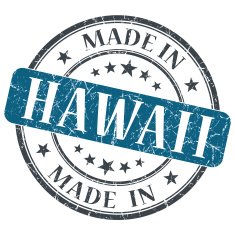 made in Hawaii blue round grunge isolated stamp