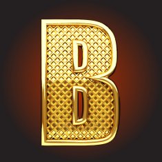 Vector Golden Letter B N7 Free Image Download