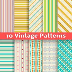 Different vintage stripe vector seamless patterns (tiling) N2