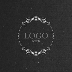 ornate art-deco frame on cardboard texture N9