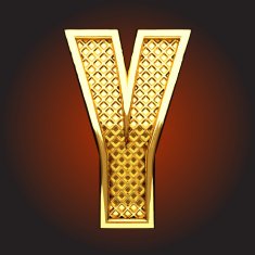 vector golden letter y N7