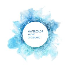 Watercolor circle hand paint on white background N4