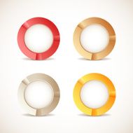 Set of four colorful buttons on light background