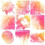 Set of Colorful water color painting background N515