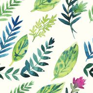 Floral watercolor vector pattern