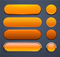 Orange high-detailed modern web buttons N6