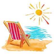 Watercolor summer beach set N5