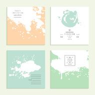 Inkblot collection Set of four cards Vector illustration N4