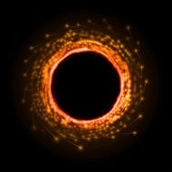Glowing circular pattern on black background