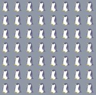Seamless pattern with penguins on light gray background