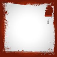 grunge square frame with paint roller illustration