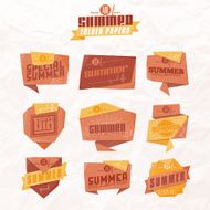 Summer origami labels