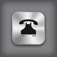 Phone icon - vector metal app button