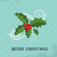Christmas background with holly leafs