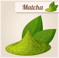 Green matcha tea Detailed Vector Icon