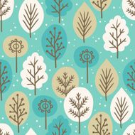 Seamless pattern with winter forest N2