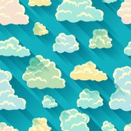 Seamless abstract pattern with sky and clouds